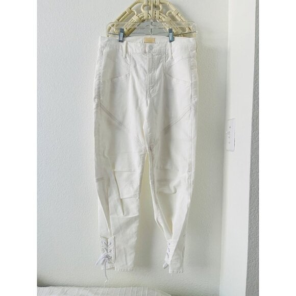 MOTHER Manhattan Rare High waisted Jeans With Laced Ankle Detail - Picture 2 of 11